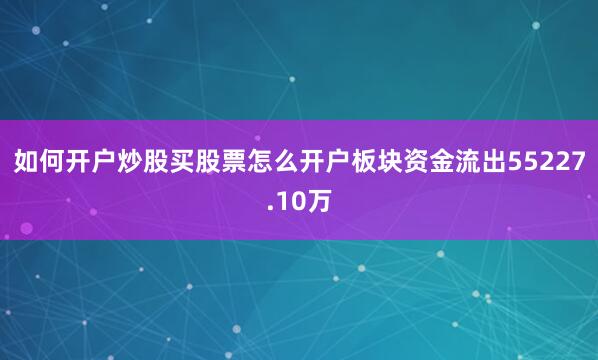 如何开户炒股买股票怎么开户板块资金流出55227.10万